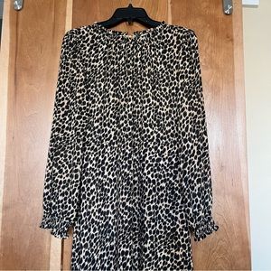 J Crew animal print midi dress with long sleeves